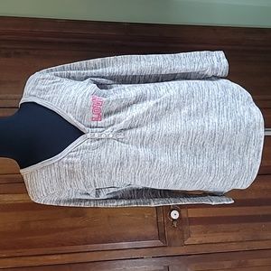 Bobbie Brooks 1X pajama top soft cotton poly black to white marl henley